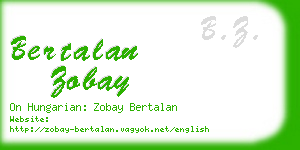 bertalan zobay business card